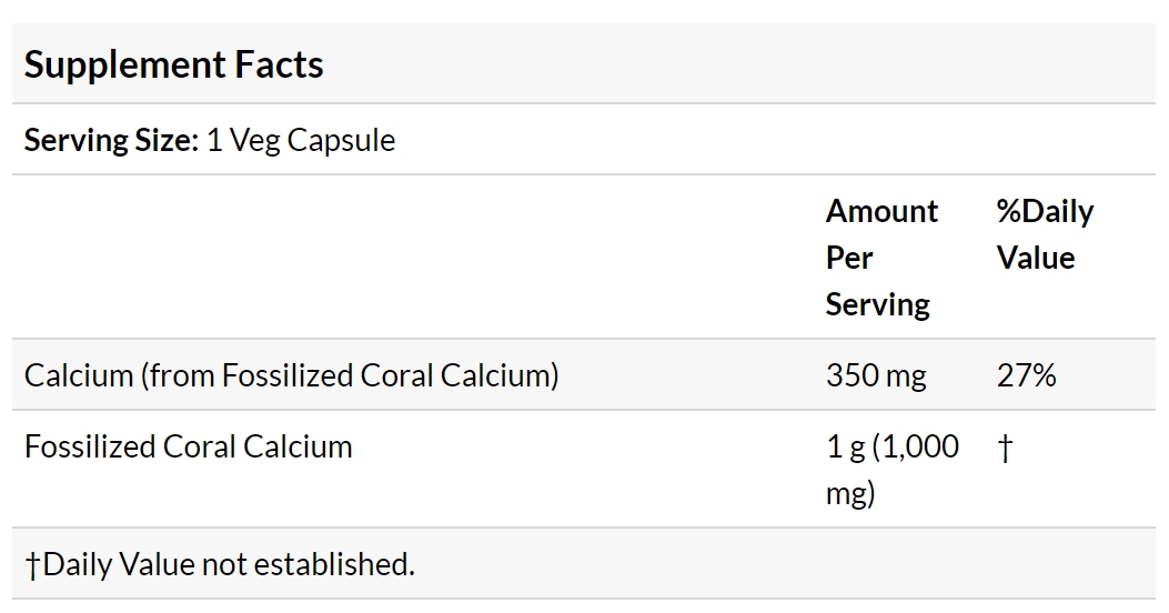 NOW FOODS Coral Calcium 1000mg x100Vcaps iFit